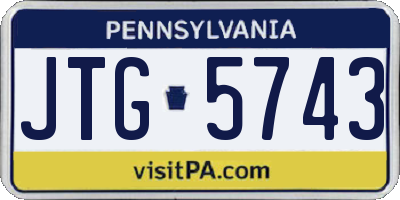 PA license plate JTG5743