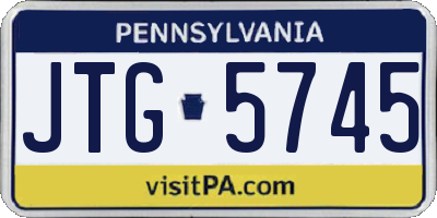 PA license plate JTG5745