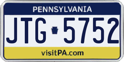PA license plate JTG5752