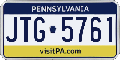 PA license plate JTG5761