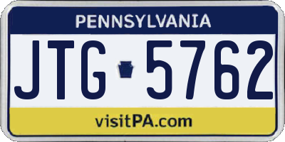 PA license plate JTG5762