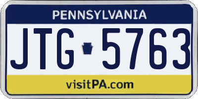 PA license plate JTG5763