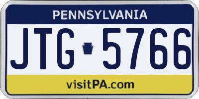 PA license plate JTG5766