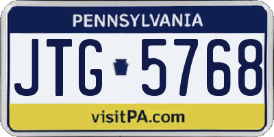 PA license plate JTG5768
