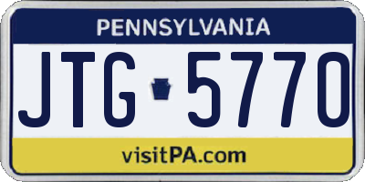 PA license plate JTG5770
