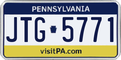 PA license plate JTG5771
