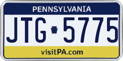 PA license plate JTG5775