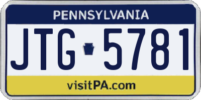 PA license plate JTG5781