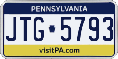 PA license plate JTG5793