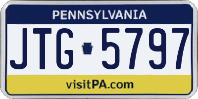PA license plate JTG5797