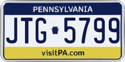 PA license plate JTG5799