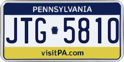 PA license plate JTG5810
