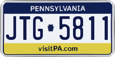 PA license plate JTG5811