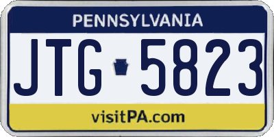 PA license plate JTG5823