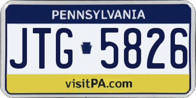 PA license plate JTG5826