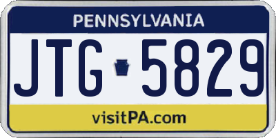 PA license plate JTG5829