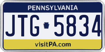 PA license plate JTG5834
