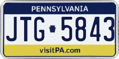 PA license plate JTG5843