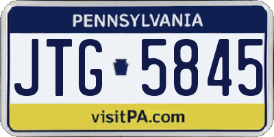 PA license plate JTG5845
