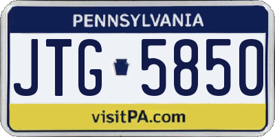 PA license plate JTG5850