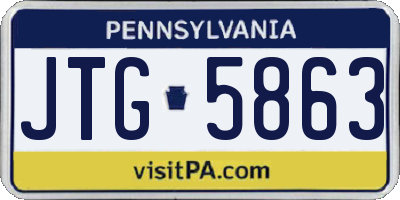 PA license plate JTG5863