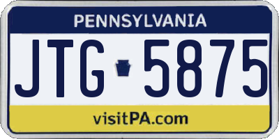 PA license plate JTG5875