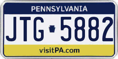 PA license plate JTG5882