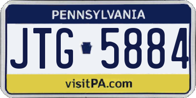 PA license plate JTG5884