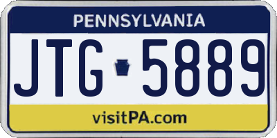 PA license plate JTG5889