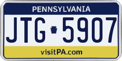 PA license plate JTG5907