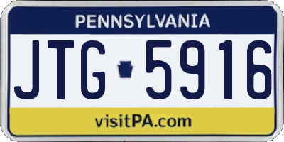 PA license plate JTG5916
