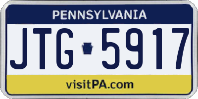 PA license plate JTG5917