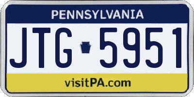 PA license plate JTG5951