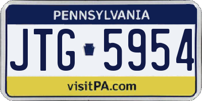 PA license plate JTG5954