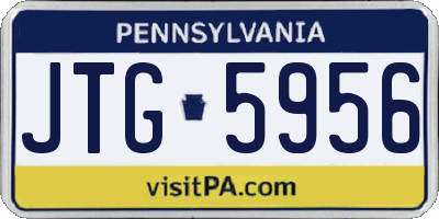 PA license plate JTG5956