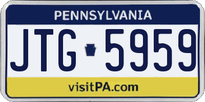 PA license plate JTG5959