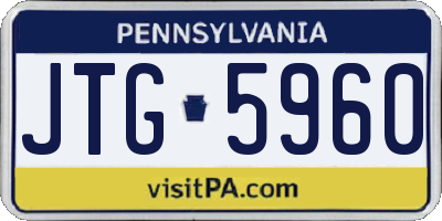 PA license plate JTG5960