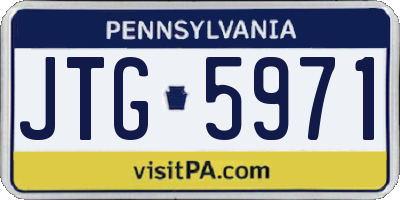 PA license plate JTG5971