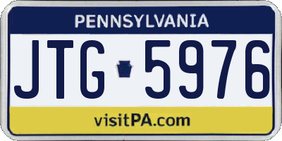 PA license plate JTG5976