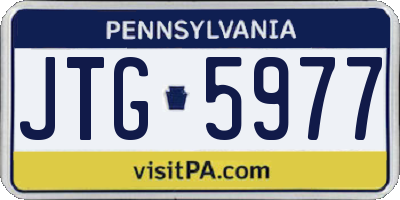 PA license plate JTG5977