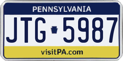 PA license plate JTG5987