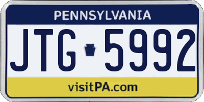 PA license plate JTG5992