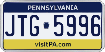 PA license plate JTG5996
