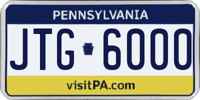 PA license plate JTG6000