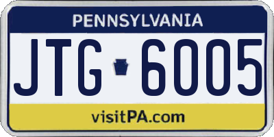 PA license plate JTG6005