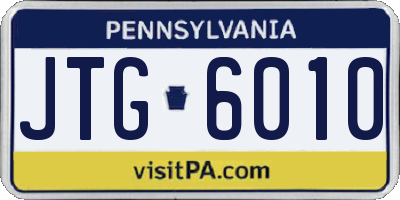 PA license plate JTG6010