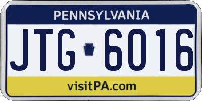 PA license plate JTG6016