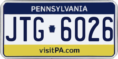 PA license plate JTG6026