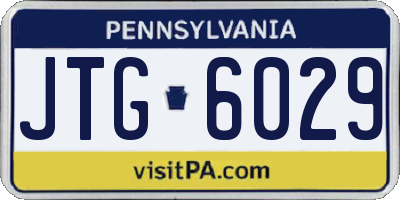 PA license plate JTG6029
