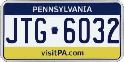 PA license plate JTG6032